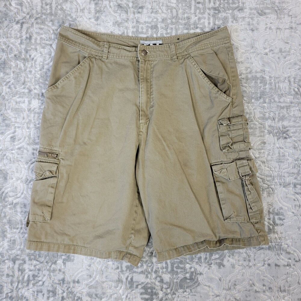 Vintage PCI Pear Connection By Kenpo Shorts Men 36 Beige Cargo Skate Y2K Longer